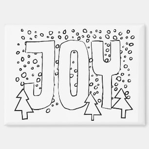 Freude Ferien Farbe-es-selbst Schnee-Kiefer  Magnet