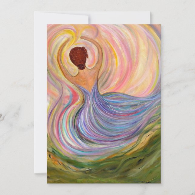 Freude Frau, Blankenkarte mit Mehrfachbelegung Einladung (Vorderseite)