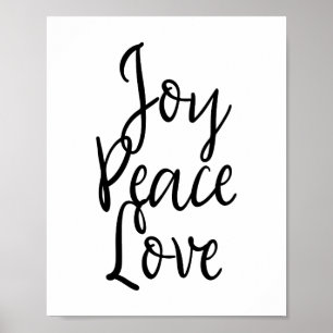 Freude Frieden Liebe Inspirierendes Zitat Poster