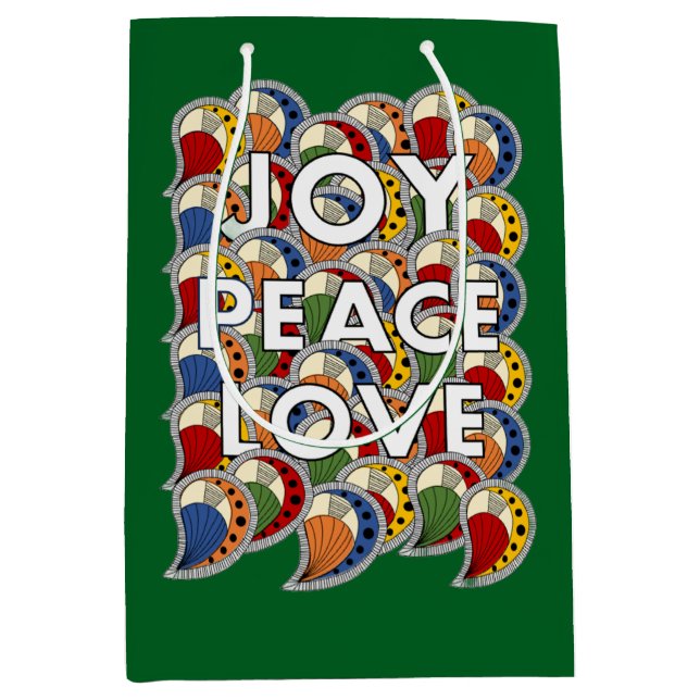 Freude Frieden Liebe  Mittlere Geschenktüte (Vorderseite)