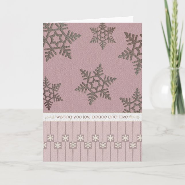 Freude, Frieden und Liebe Feiertagskarte (Vorderseite)