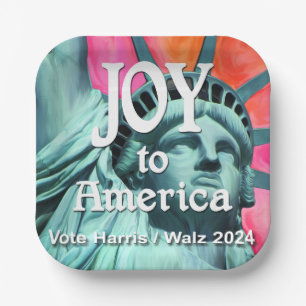 Freude für America Harris Walz Pappteller