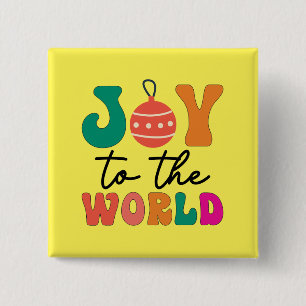 Freude Für Die Welt Farbige Weihnachtstypografie Button