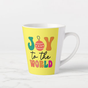 Freude Für Die Welt Farbige Weihnachtstypografie Milchtasse