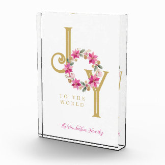 Freude Gold Rosa Holiday Poinsettia Kranz MH26 Fotoblock
