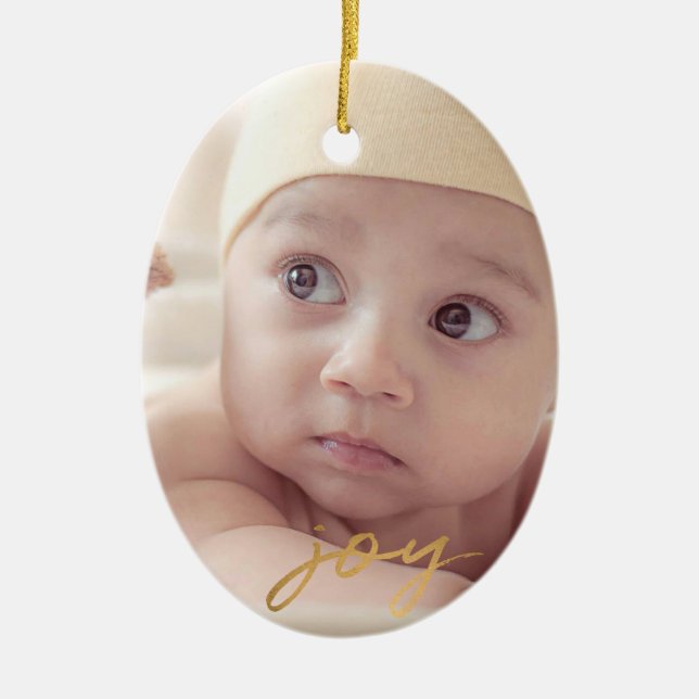 Freude-Hand beschriftete mit Seiten versehenen Keramik Ornament (Vorne)