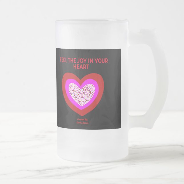 Freude Herz Große Mattierte Glass Tasse (Rechts)