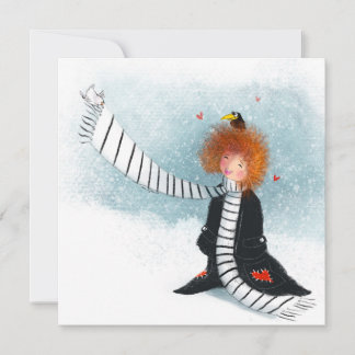 Freude im Schnee – Whimsical Winter Girl Einladung