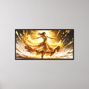 Freude in Gold – Abstrakte emotionale Landschaft Leinwanddruck