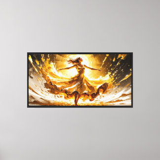 Freude in Gold – Abstrakte emotionale Landschaft Leinwanddruck