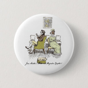 Freude in Vexing, Jane Austen Pride & Prejudice Button