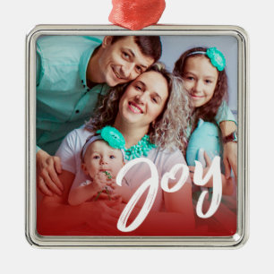 Freude Individuelles Foto Weihnachten Personalisie Ornament Aus Metall