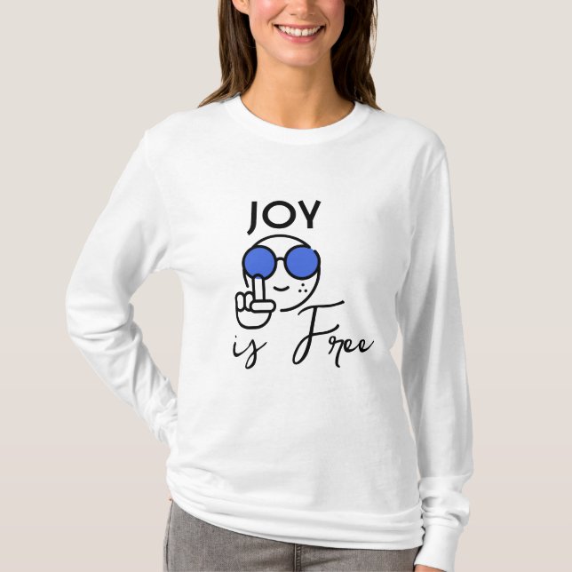 Freude ist freier T - Shirt - Niedlicher Smiley mi (Vorderseite)