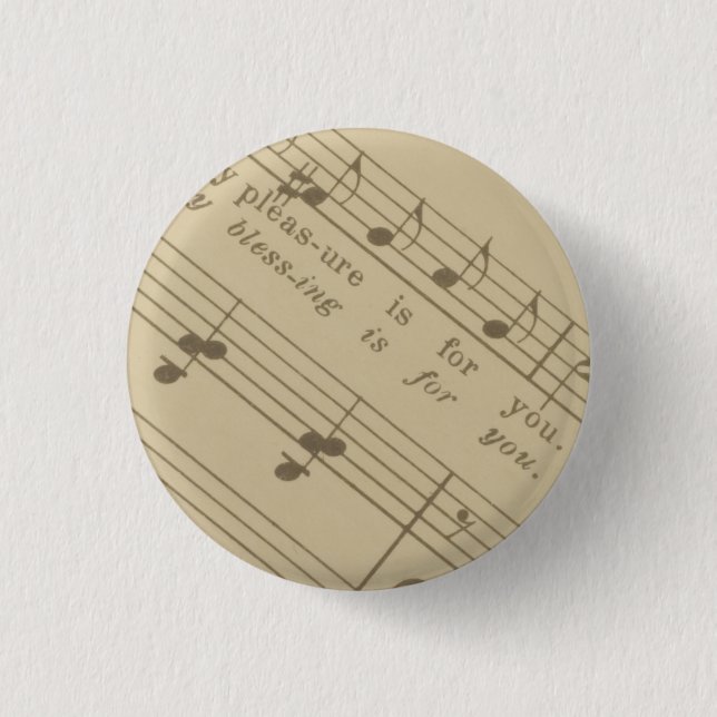 Freude ist für Sie - Musiknoten Button (Vorderseite)
