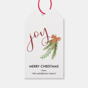 Freude-Kalligraphiei Watercolor-WeihnachtsGrüntö Geschenkanhänger