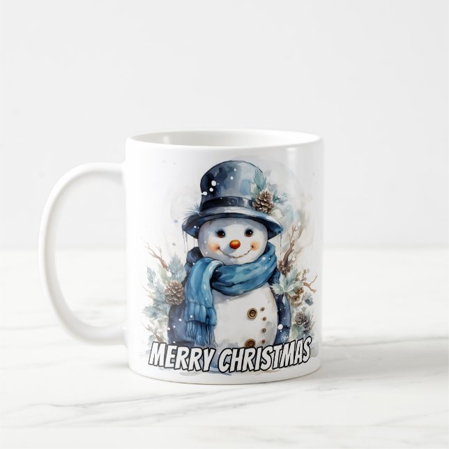 Freude kleiner Winter Schneemann Kaffeetasse (Links)