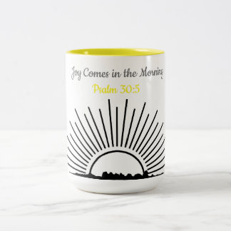 Freude kommt morgens Psalm-30:5 Zweifarbige Tasse
