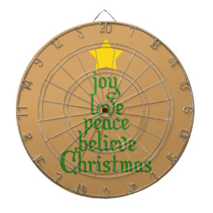 Freude, Liebe, Frieden, Glauben, Weihnachten Dartscheibe