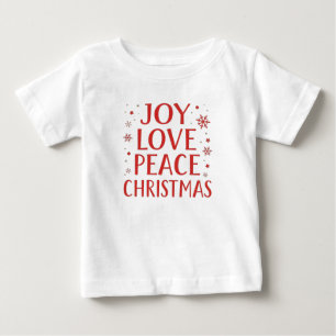 Freude Liebe Frieden Weihnachten Festliche Typogra Baby T-shirt