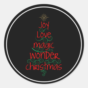 Freude • Liebe • Magie • Wunder • Weihnachten Runder Aufkleber