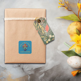 Freude, Liebe und Frieden - Ostern | Quadratischer Aufkleber