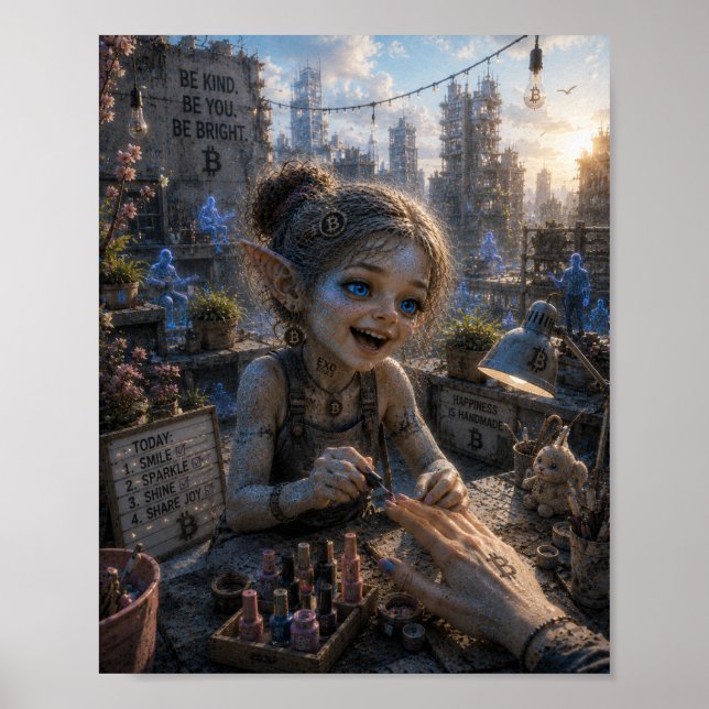 Freude / Maniküre / Dach Poster (Vorne)