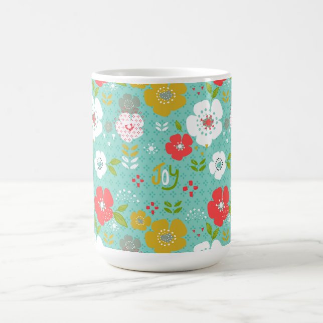 Freude mit farbenfrohen Weihnachtsgeburten-Blume Kaffeetasse (Mittel)