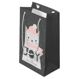 Freude-niedliche Katzen-Weihnachtsgewohnheit Kleine Geschenktüte
