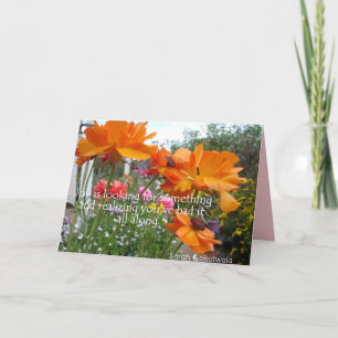Freude Orange Frühlingsblumen Blumen im Garten Kar Karte