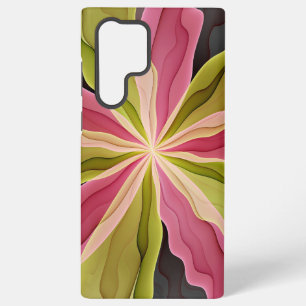 Freude, Pink Grüne Anthrazit-Fantasie-Blume Frakta Samsung Galaxy Hülle