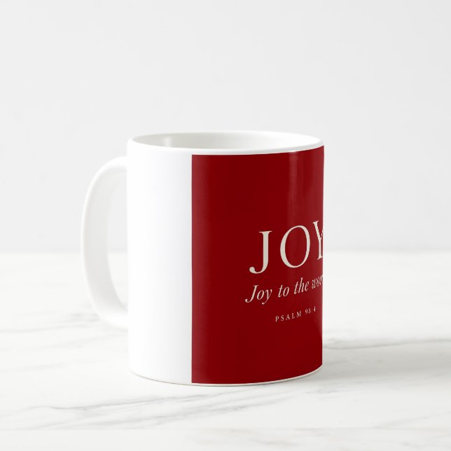 FREUDE | Psalm 98:4 | Weihnachtsgeschenk Kaffeetasse (Vorderseite Links)