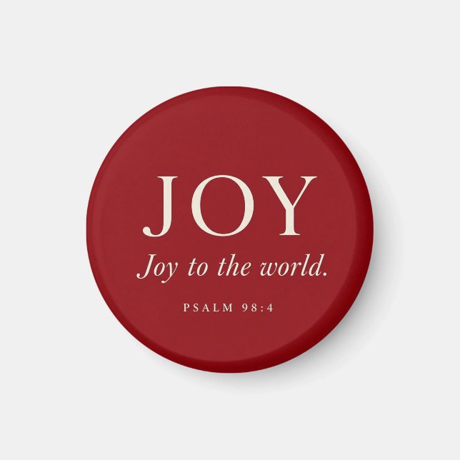 FREUDE | Psalm 98:4 | Weihnachtsgeschenk Magnet (Vorne)