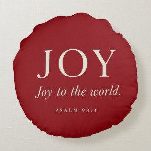 FREUDE   Psalm 98:4   Weihnachtsgeschenk Rundes Kissen