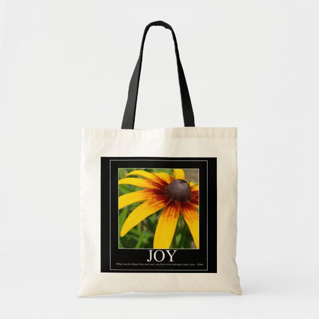Freude Rumi motivierend Blumen-Tasche Tragetasche (Vorne)