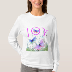 Freude - Schmetterlinge fliegen im T - Shirt des N