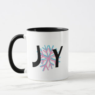 Freude Schneeflocken Rosa Blau 3D Tasse