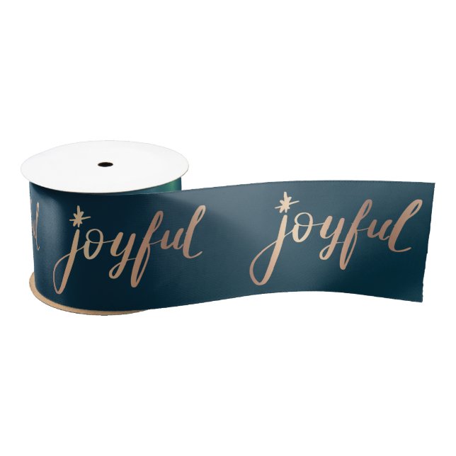 Freude, Star Green Christmas Satinband (Spule)