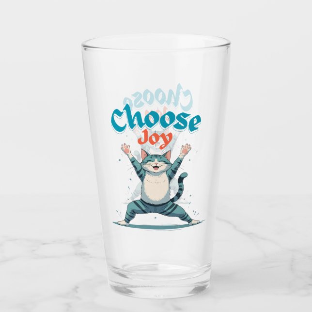 Freude-Tiger Trinkglas Glas (Vorderseite)