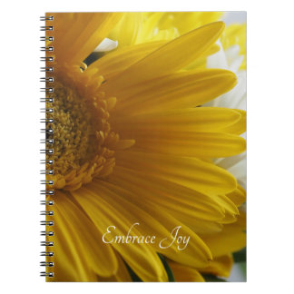 Freude umarmen Gelbe Blumen Spiral Foto Notizbuch Notizblock