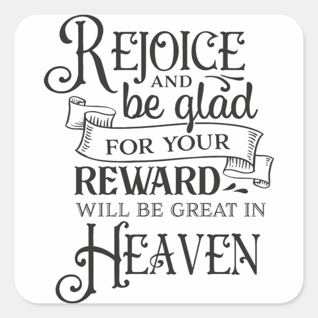 "Freude und Glad sein" Inspiration Christlich Quadratischer Aufkleber (Vorderseite)