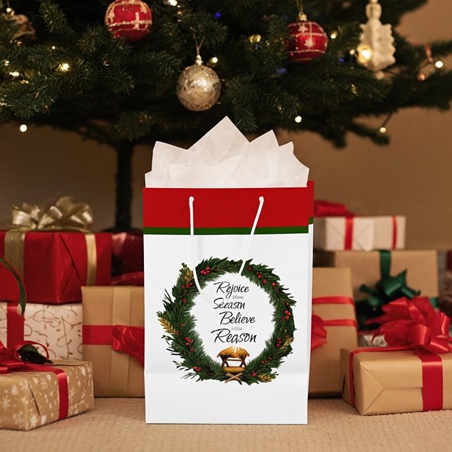 Freude und Glauben an die Krippe Mittlere Geschenktüte (Von Creator hochgeladen)
