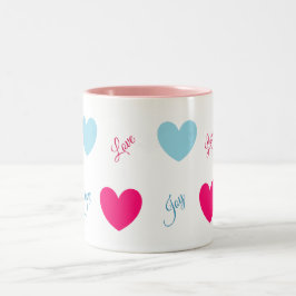 Freude und Liebe Herz Zweifarbige Tasse