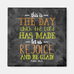 Freude und sein Glad Typografie Bibel Verse Modern Magnet