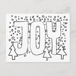Freude-Urlaubskarte, Selbst-Ausmalen, Schneebedeck Postkarte