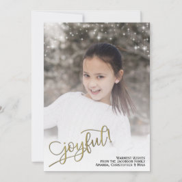 Freude! Vollformat-Foto mit Glitzer-Sternen Feiertagskarte