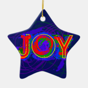 Freude-Weihnachtsverzierung 2 Keramikornament