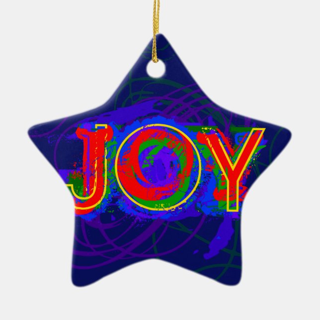 Freude-Weihnachtsverzierung 2 Keramikornament (Vorne)