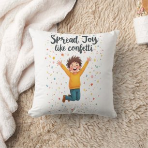 Freude wie Confetti-Vibrant-Positivdesign verbreit Kissen