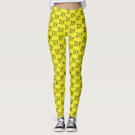 FREUDE Wort-Muster-Entwurfs-helles Gelb Leggings