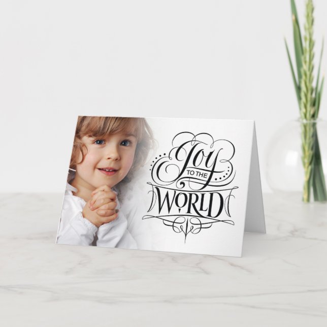 Freude zur Weltreligiösen WeihnachtsKalligraphie Feiertagskarte (Vorderseite)